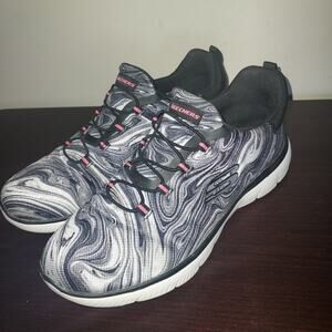Skechers Women's Black and White Athletic Shoes